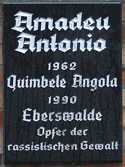 Amadeu Antonio, † 6. Dezember 1990, Eberswalde