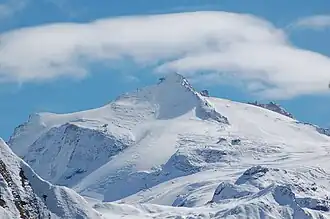 Der Nordgipfel der Gefrorene-Wand-Spitzen vom Durrachjöchl aus dem Nordwesten betrachtet
