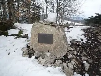 Stein auf dem Geissfluegrat beim höchsten Punkt des Kantons Aargau