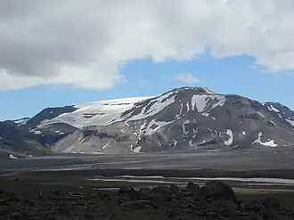 Prestahnúkur re., Geitlandsjökull li.
