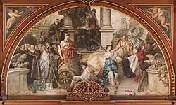 Gemälde „Gründung der Universität Heidelberg“ von Ferdinand Keller (im Innenraum der Aula der Alten Universität in Heidelberg)