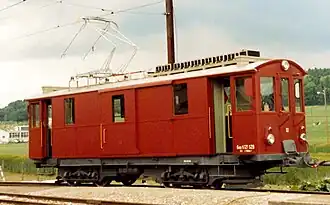 Der SZB Gem 4/4 121 am 5. Juni 1984 in Biberist.