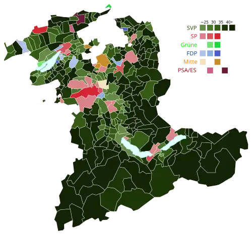 Stärkste Partei nach Gemeinden
