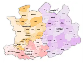 Gemeinden in der Provinz Antwerpen