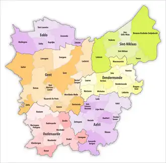 Gemeinden in der Provinz Ostflandern