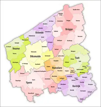 Gemeinden in der Provinz Westflandern