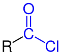 Allgemeine Strukturformel der Carbonsäurechloride