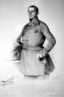 Georg Freiherr von Rukavina, Lithographie von Eduard Kaiser, 1849