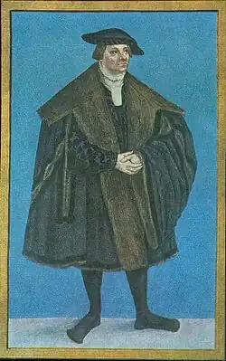 Schaube, capeartiger Rumpf und Armdurchgriff, dazu überweite Ärmel (1543)