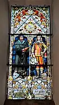 Kirchenfenster, Martin Luther (li.) und Herzog Ernst