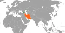 Lage von Georgien und Iran