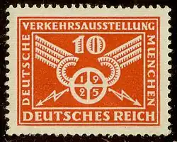 Deutsche Briefmarke (1925) zur Ausstellung in München