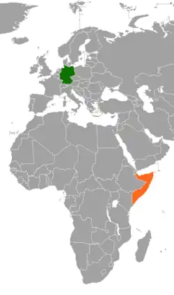 Lage von Deutschland und Somalia