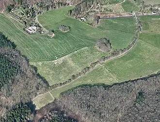 Luftbild Geusenweg mit Maladenwiese unten links