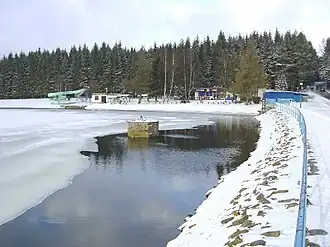 Der Greifenbachstauweiher im Winter 2005