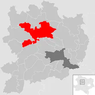 Lage der Gemeinde Gföhl im Bezirk Krems-Land (anklickbare Karte)