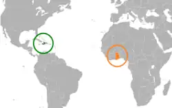 Lage von Haiti und Ghana