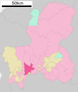 Lage Gifus in der Präfektur
