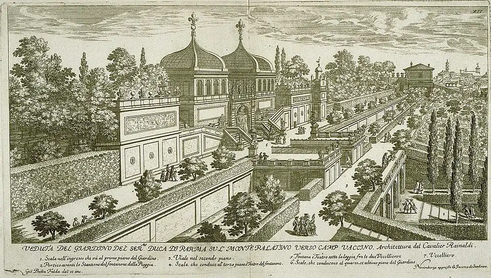 Blick vom Forum Romanum – Stich von G. B. Falda, ca. 1683