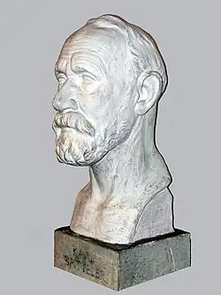 Jakob August Heer (1867–1922), Gips Büste von Carl Spitteler (1845–1925) Schriftsteller, Dichter in Liestal, Schweiz