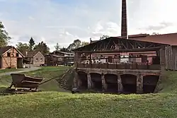Historischer Gasgenerator der Glashütte im Museumsdorf Glashütte (Baruth/Mark)