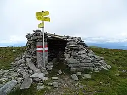 Windschutz am Gipfel
