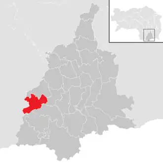 Lage der Gemeinde Gleinstätten im Bezirk Leibnitz (anklickbare Karte)