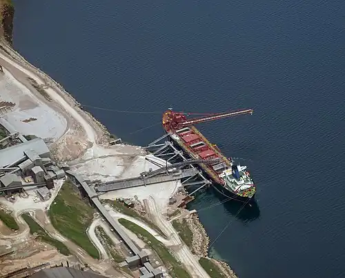 Verladestelle des Granodioritgranulats