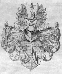Das Wappen der Familie Gmelin in Moriz Gmelins Stammbaum der Familie Gmelin