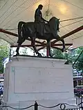 Denkmal für Lady Godiva auf einem Pferd, Broadgate, Coventry, England.