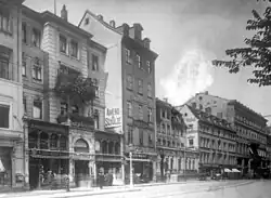 Theaterpassage, Zur Melone, Hotel Schwarzes Bret, Meißner und Preußisches Haus, Goethestraße 2–6