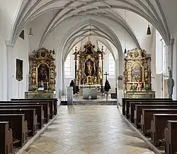 Innenraum der Gottesackerkirche St.&nbsp;Maria mit neuen Prinzipalien