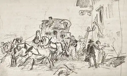 Skizze: Reisegruppe auf der Passhöhe