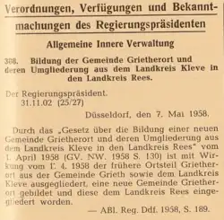 Gründung der Gemeinde Grietherort