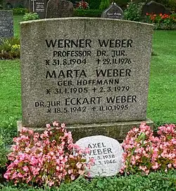 Grabdenkmal für die Familie des Juristen Werner Weber