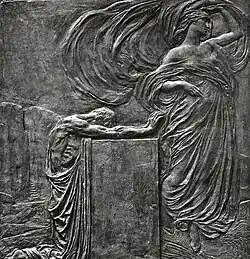 Grabrelief von Leonardo Bistolfi (1859–1933) für Marie-Nancy Vuille (1867–1906) alias André Gladès, Schriftstellerin