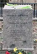 Ehrengrab von Heinrich von Kleist und Henriette Vogel am Kleinen Wannsee nach der 2011 erfolgten Renovierung