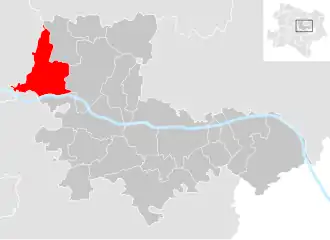 Lage der Gemeinde Grafenwörth im Bezirk Tulln (anklickbare Karte)