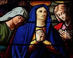 Maria (Mitte) und Johannes (rechts)