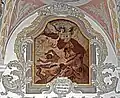 Der Höllensturz, Wandgemälde mit Stuckdekoration im südlichen Seitenschiff