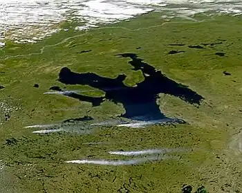 Satellitenbild mit Blickrichtung nach Nordwesten