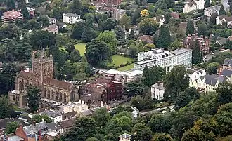 Great Malvern – Luftbild mit Prioratskirche