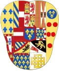 Wappen der Könige von Neapel und Titularkönige von Jerusalem aus dem Haus Bourbon