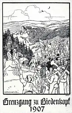 Werbung für den Grenzgang in Biedenkopf 1907
