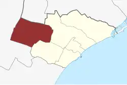 Lage des Tune Sogn in der Greve Kommune