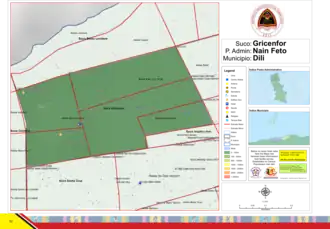 Der Suco Gricenfor liegt im Norden des Verwaltungsamts Nain Feto.