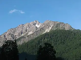 Aus dem Stillachtal mit Schartenkopf (rechts, 1977&nbsp;m)