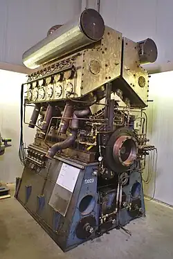 816 PS starker 12 Zylinder V-Stirling-Diesel-Motor in der Wehrtechnischen Studiensammlung Koblenz