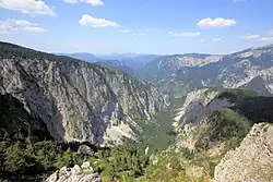 Blick von der Höllentalaussicht in Richtung Großes Höllental