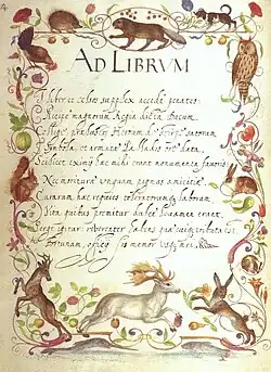 Seite 4: Lateinische Verse zum Zweck des Stammbuchs